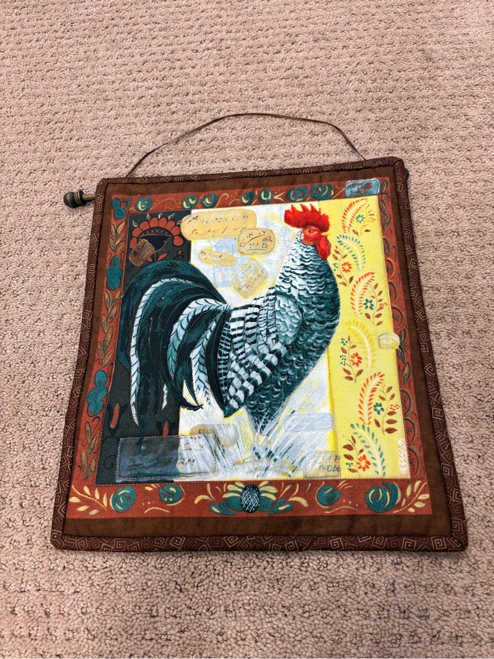 Farmhouse Rooster Wall Hanging Quilted